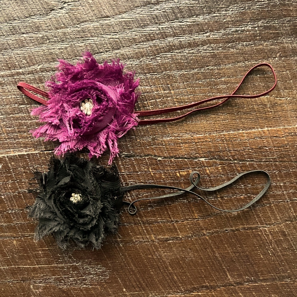 Floral headbands with rhinestone detail baby 3-18 months